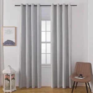 וילון מיכל האפלה 100% – לבן ( אפור בהיר)