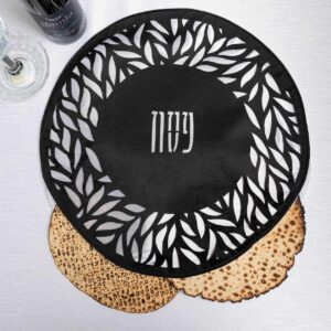 תבל – כיסוי מצה עגול שחור